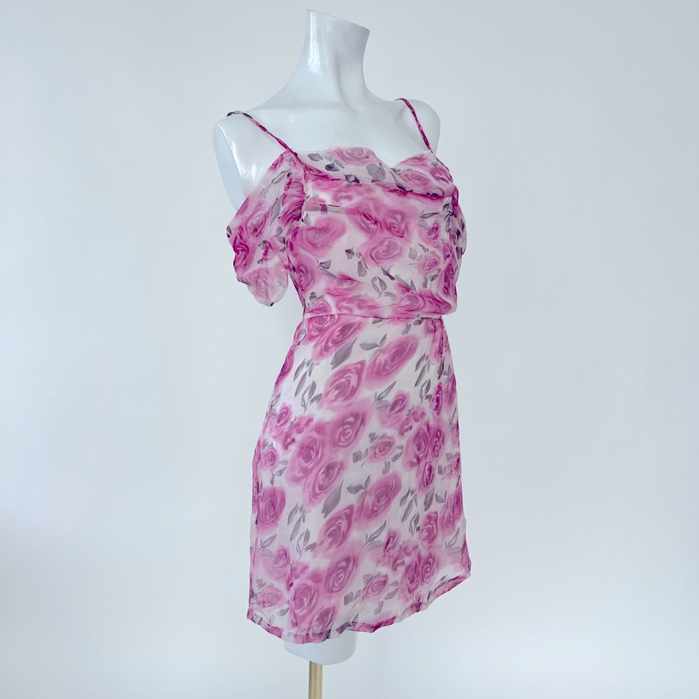 Missguided chiffon off shoulder mini dress